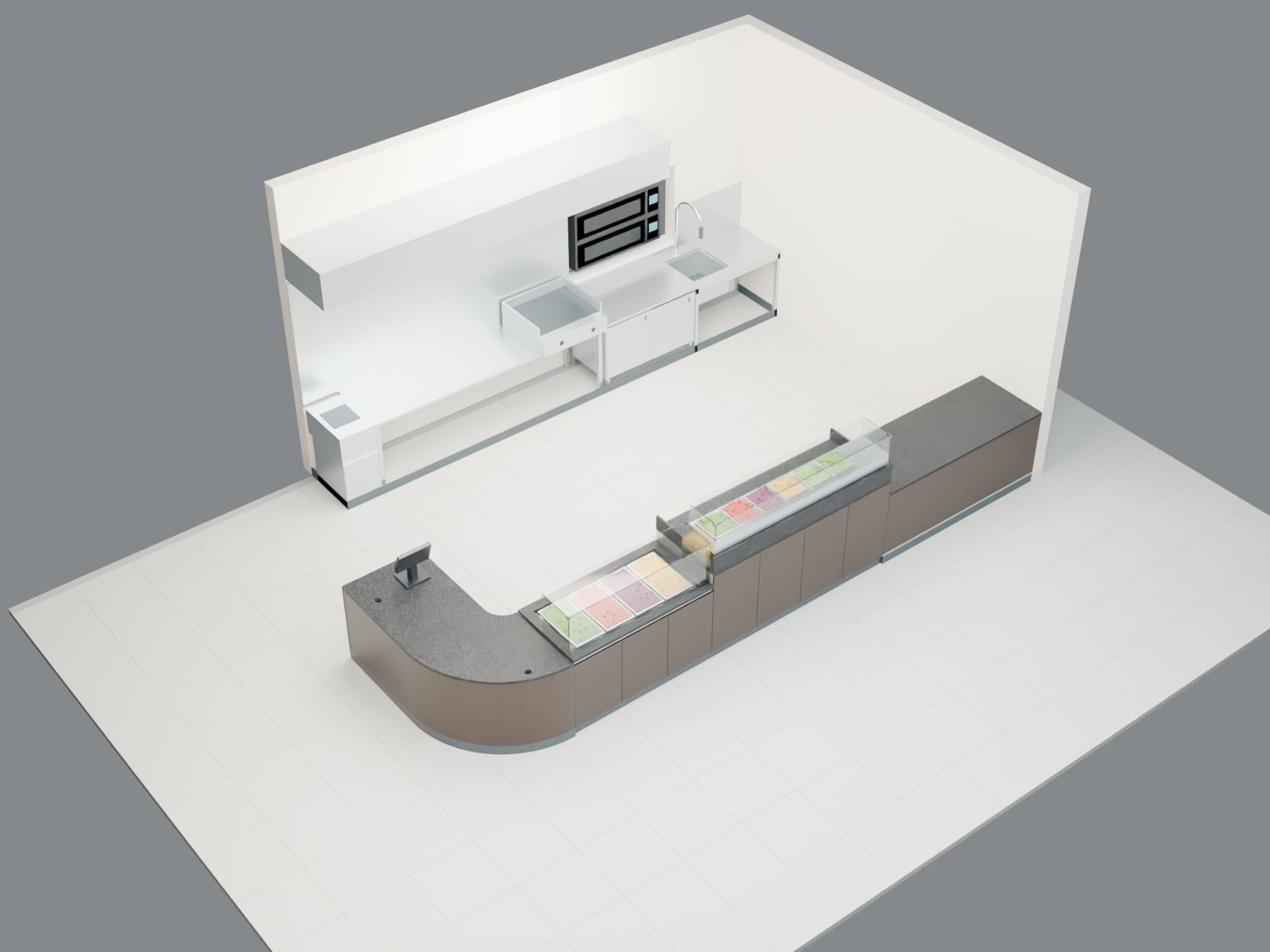 Beide Linien von oben, 3D-Modell — Visualisierung