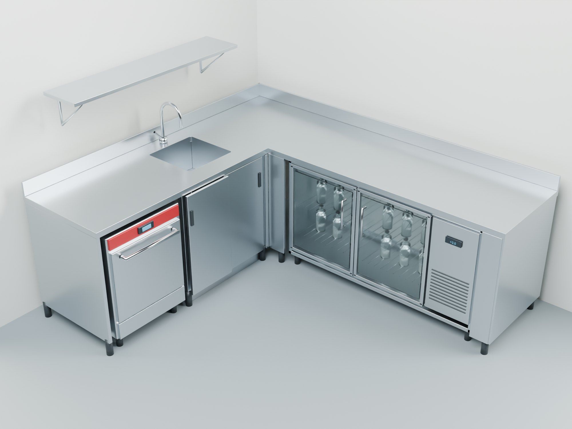 Barlinie im 3D-Modell, Gesamtansicht — Visualisierung
